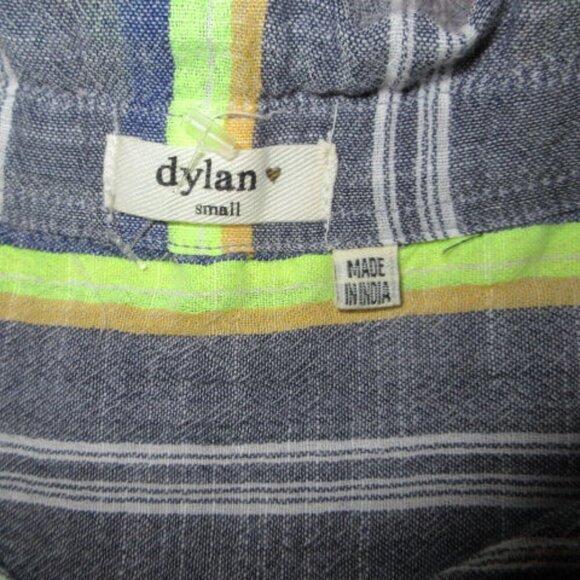 Dylan Crinkle Gauze Cove Stripe Top Size S Camp Shirt Short Sleeves Button Up - Picture 5 of 10